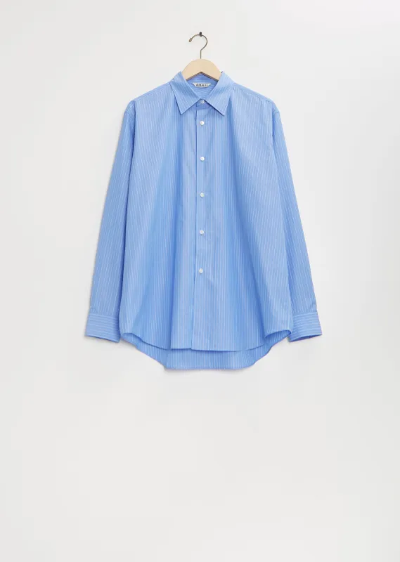 Suvin High Count Cloth Stripe Shirt — Blue Stripe sold by La Garconne