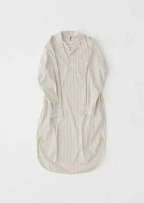 Cotton Poplin Night Shirt — Hopper Stripes sold by La Garconne