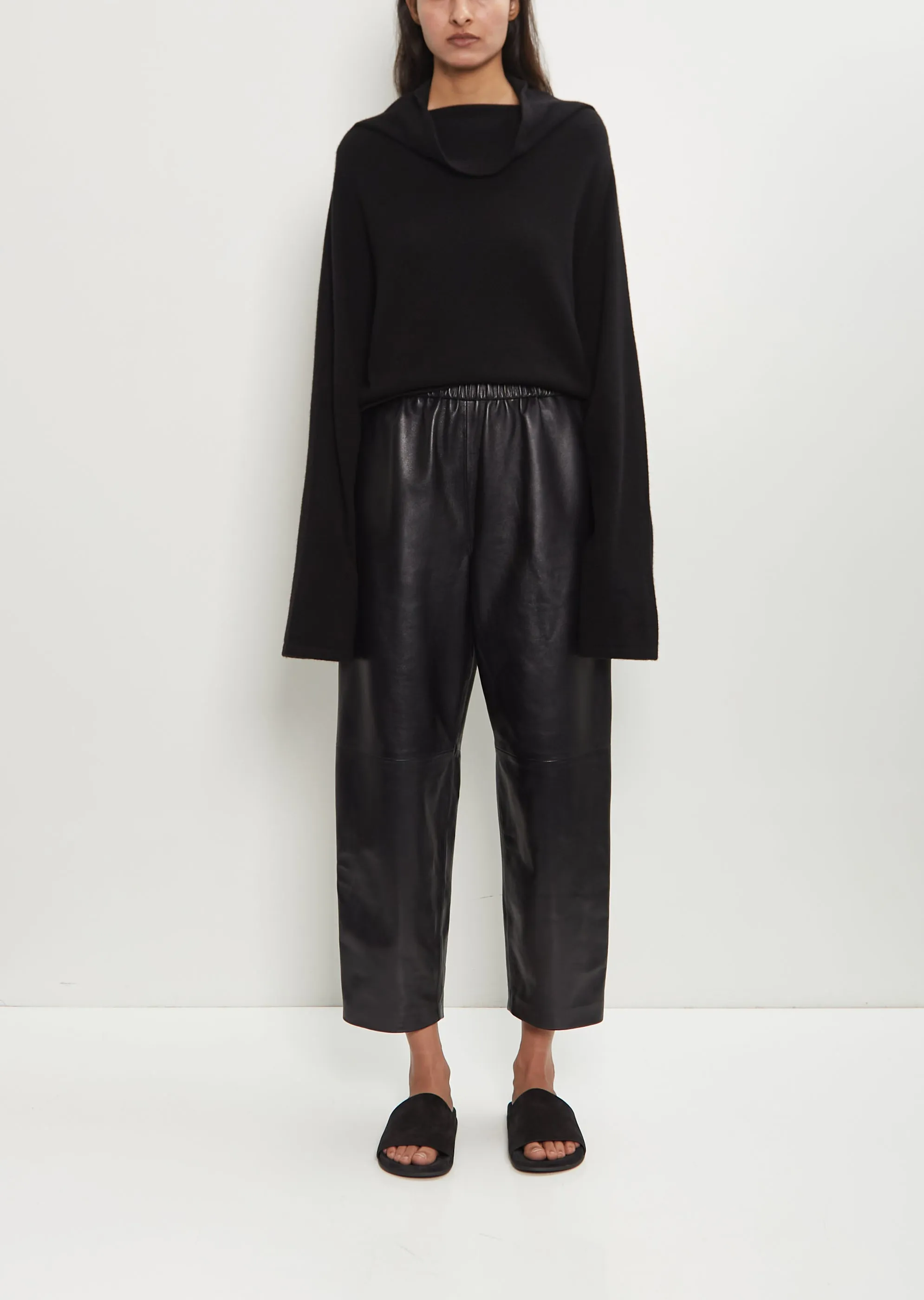 Leather Carrot Pants sold by La Garconne