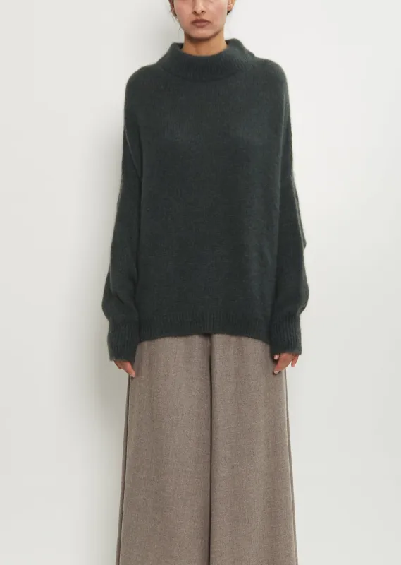 Cashmere Silk Crewneck Kimono Sleeve Sweater sold by La Garconne