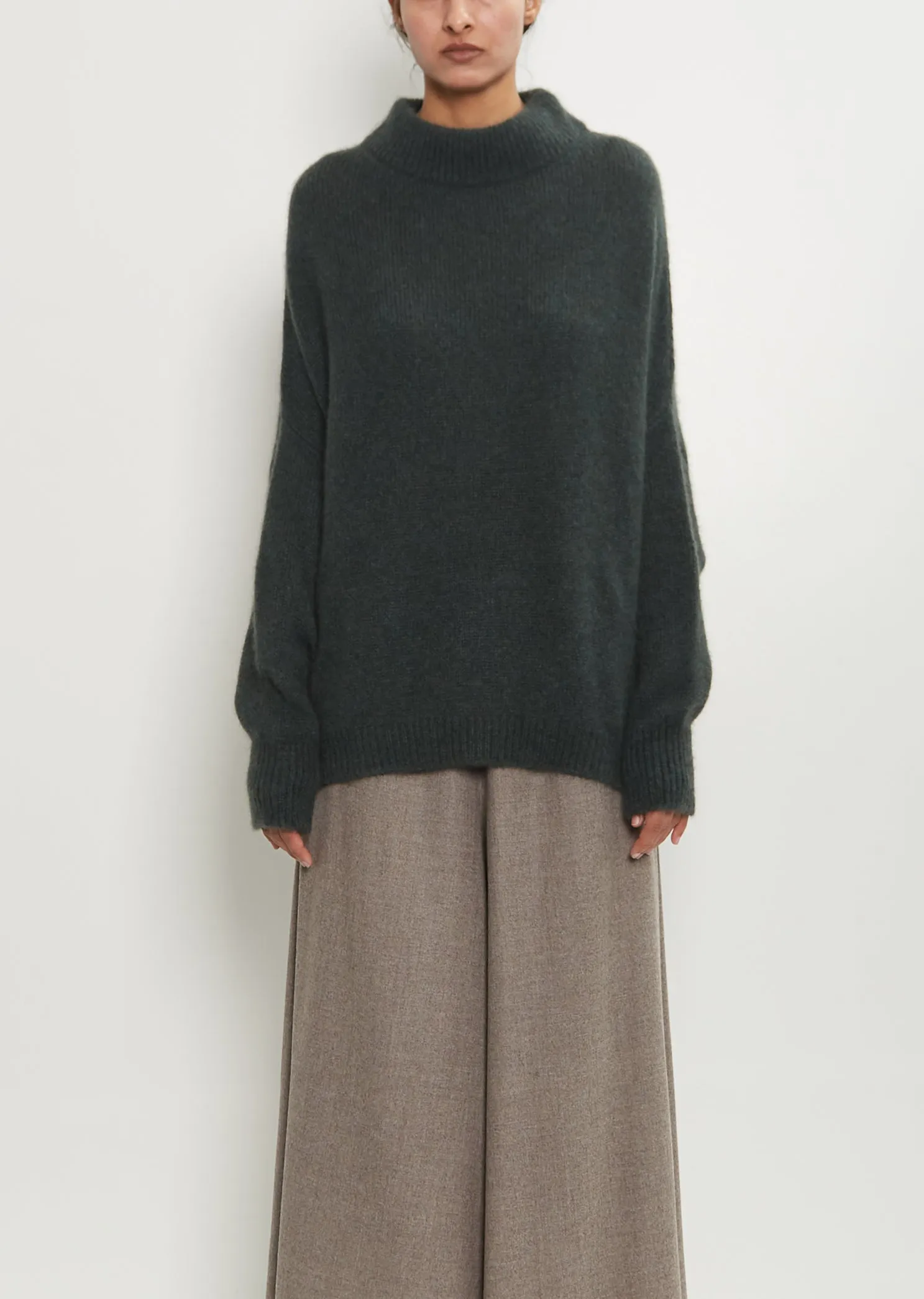 Cashmere Silk Crewneck Kimono Sleeve Sweater sold by La Garconne