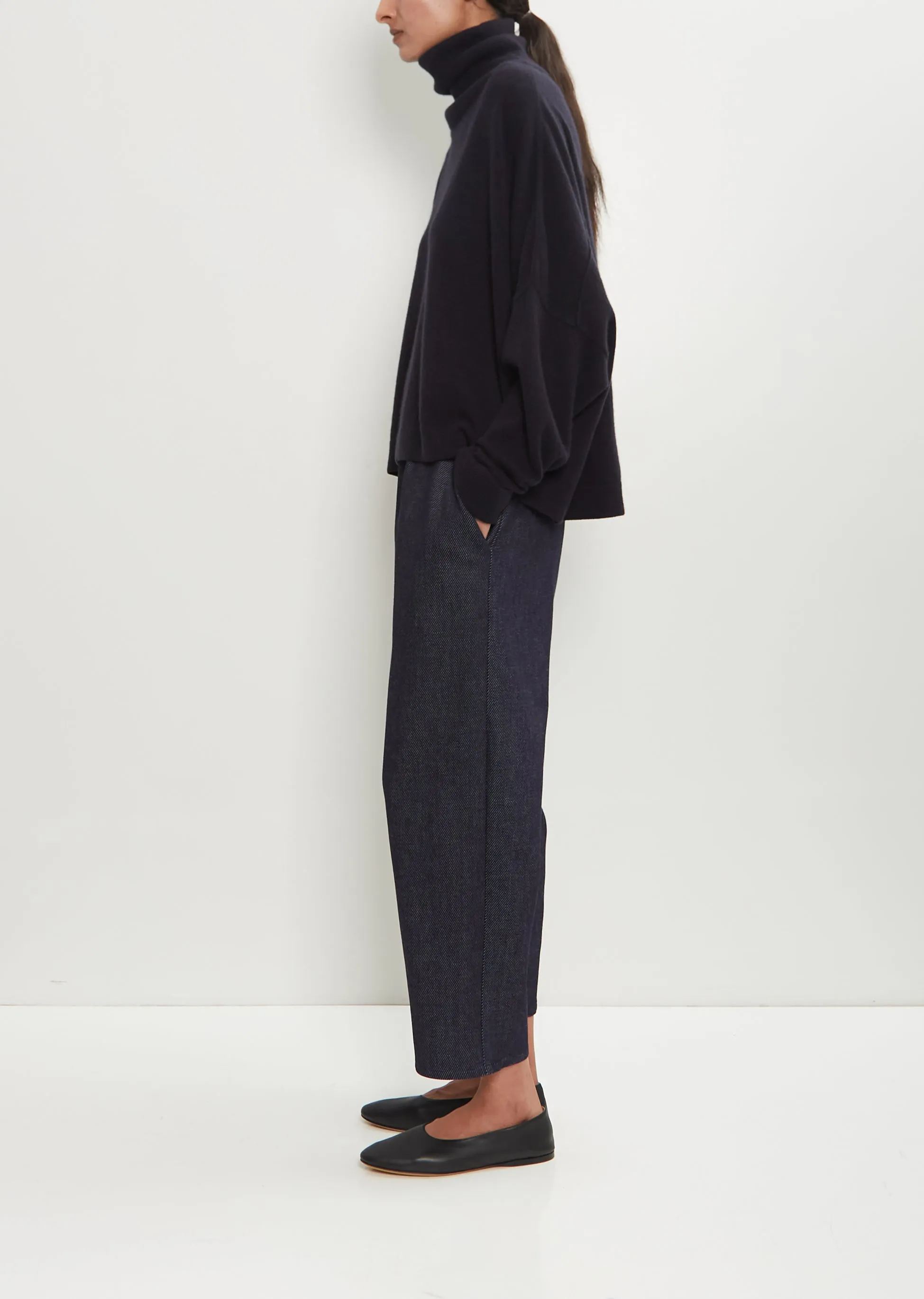 Cashmere Iconic T-Neck Sweater — Midnight sold by La Garconne product image thumbnail 2