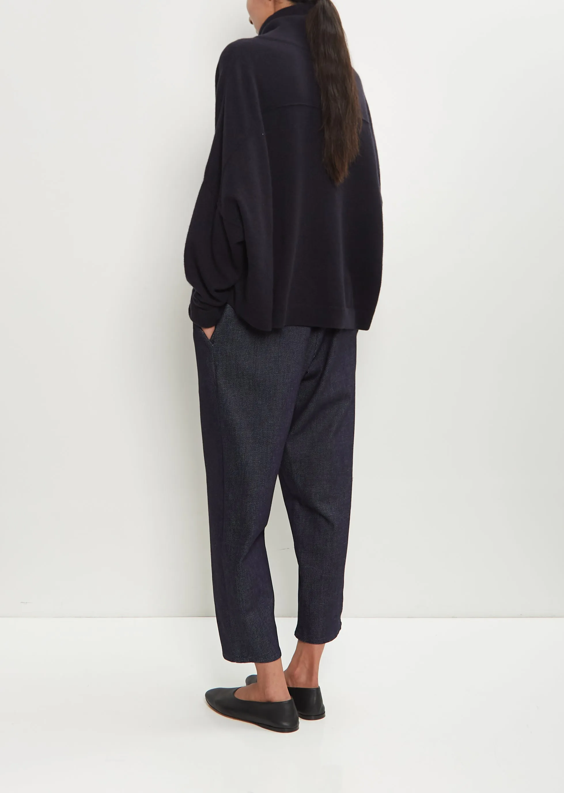 Cashmere Iconic T-Neck Sweater — Midnight sold by La Garconne product image thumbnail 3