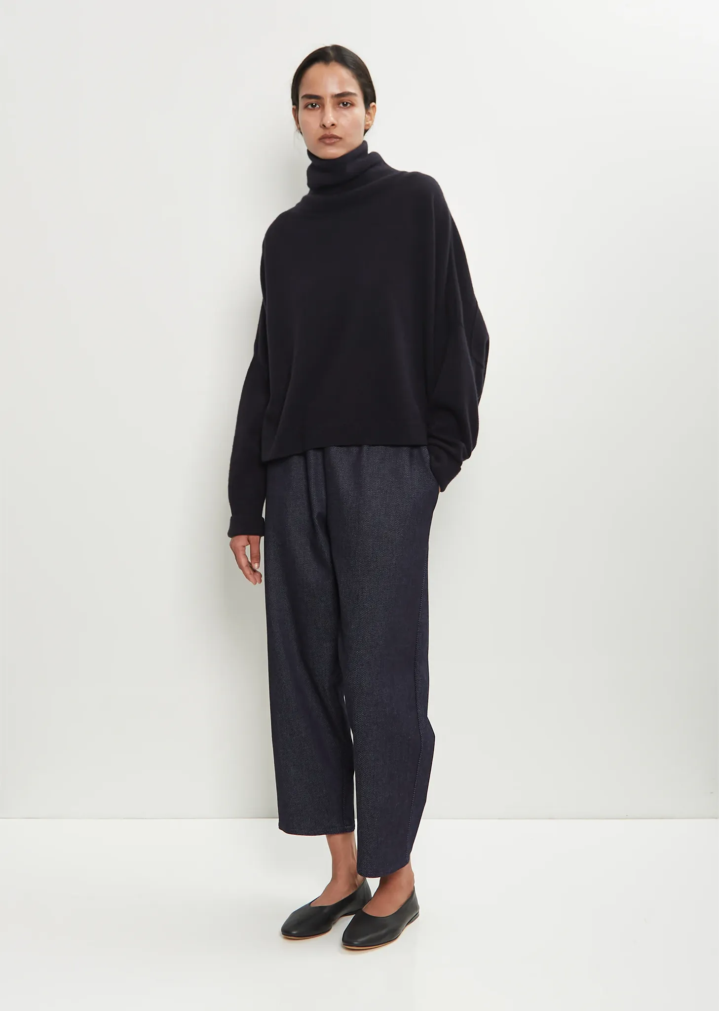 Cashmere Iconic T-Neck Sweater — Midnight sold by La Garconne product image thumbnail 4