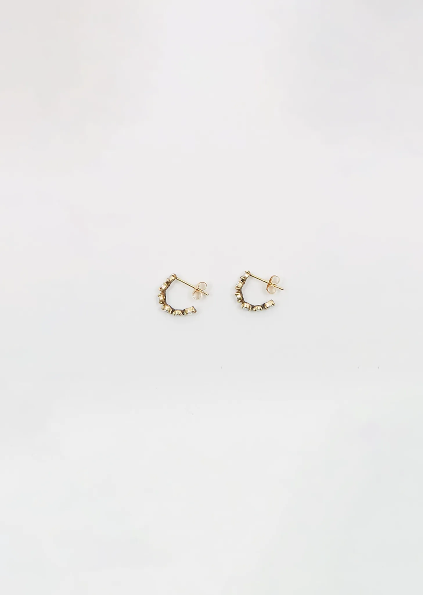 Bijoux Tsubu Mini Hoop White Diamond Earrings sold by La Garconne product image thumbnail 2