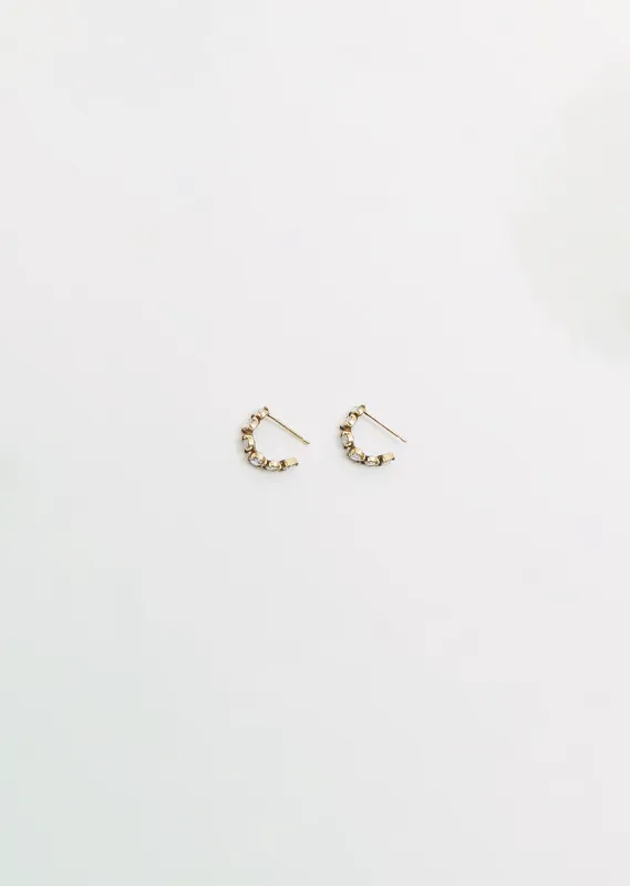 Bijoux Tsubu Mini Hoop White Diamond Earrings made by La Garconne