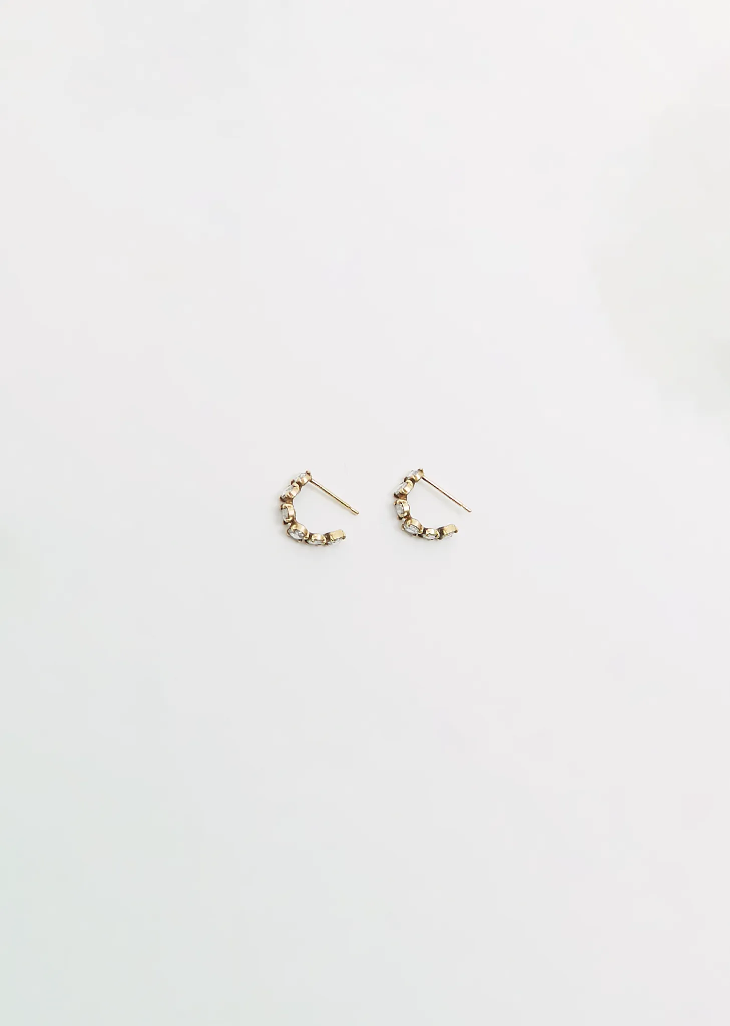Bijoux Tsubu Mini Hoop White Diamond Earrings sold by La Garconne