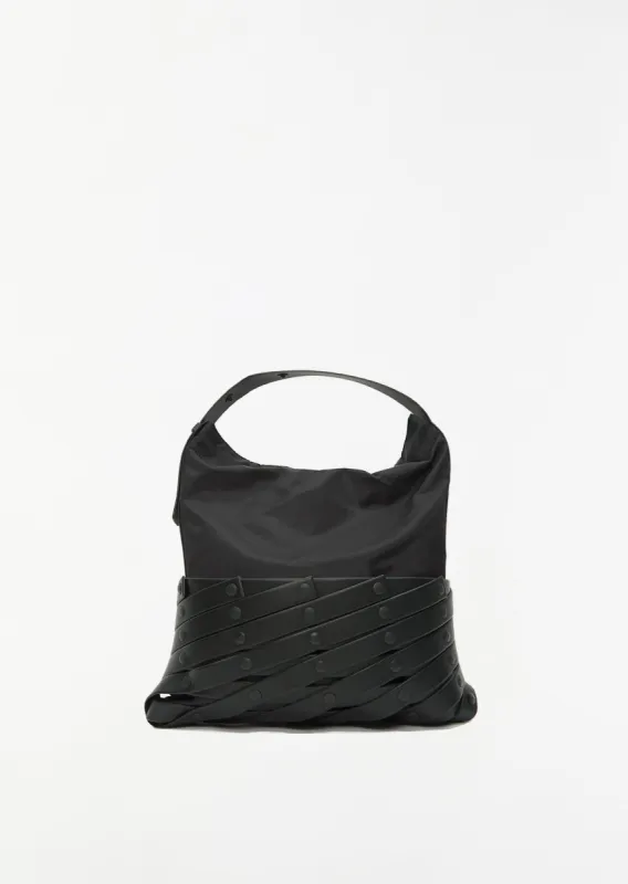 Spiral Grid Hobo Bag — Black sold by La Garconne