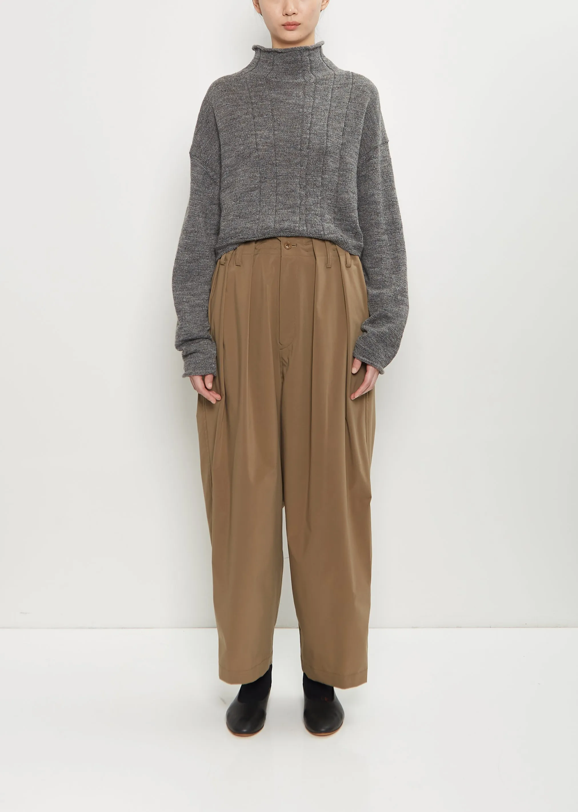 Twill Double Tuck Gathered Pant sold by La Garconne