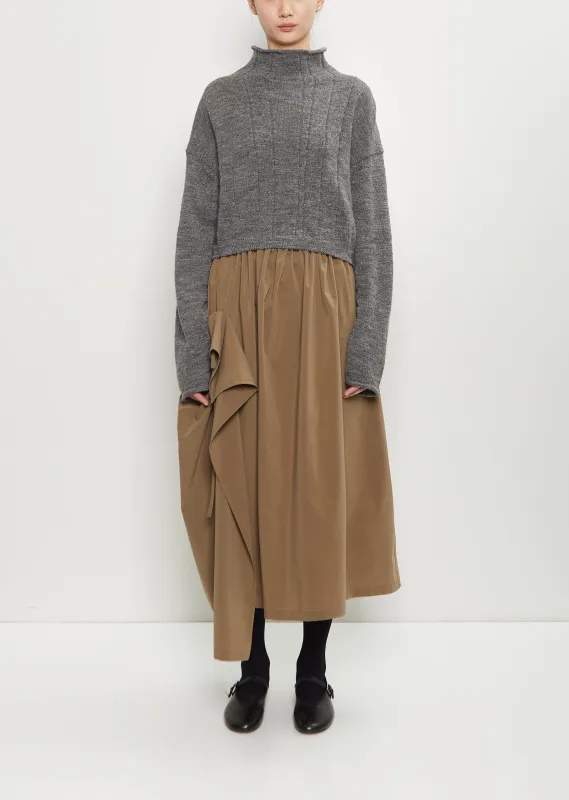Twill Asymmetric Gathered Skirt sold by La Garconne