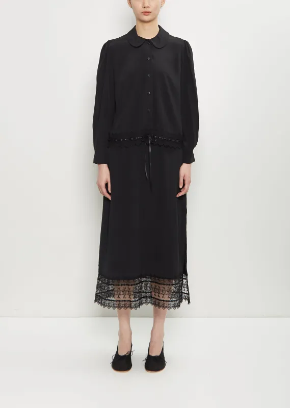 Ribbon Lace Trim Easy Skirt made by Simone Rocha