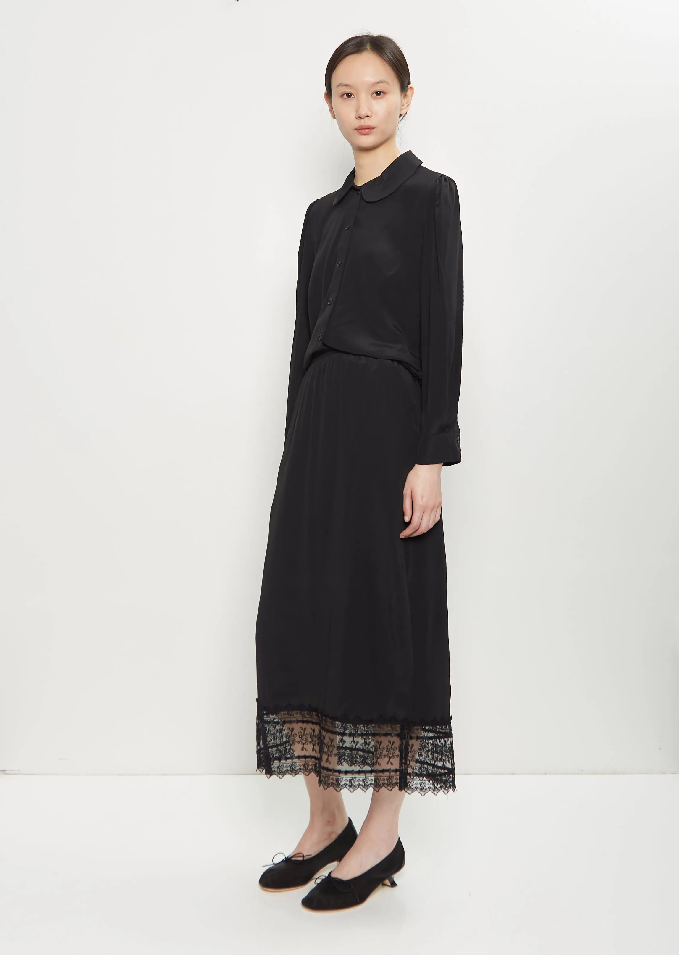 Ribbon Lace Trim Easy Skirt sold by La Garconne product image thumbnail 4