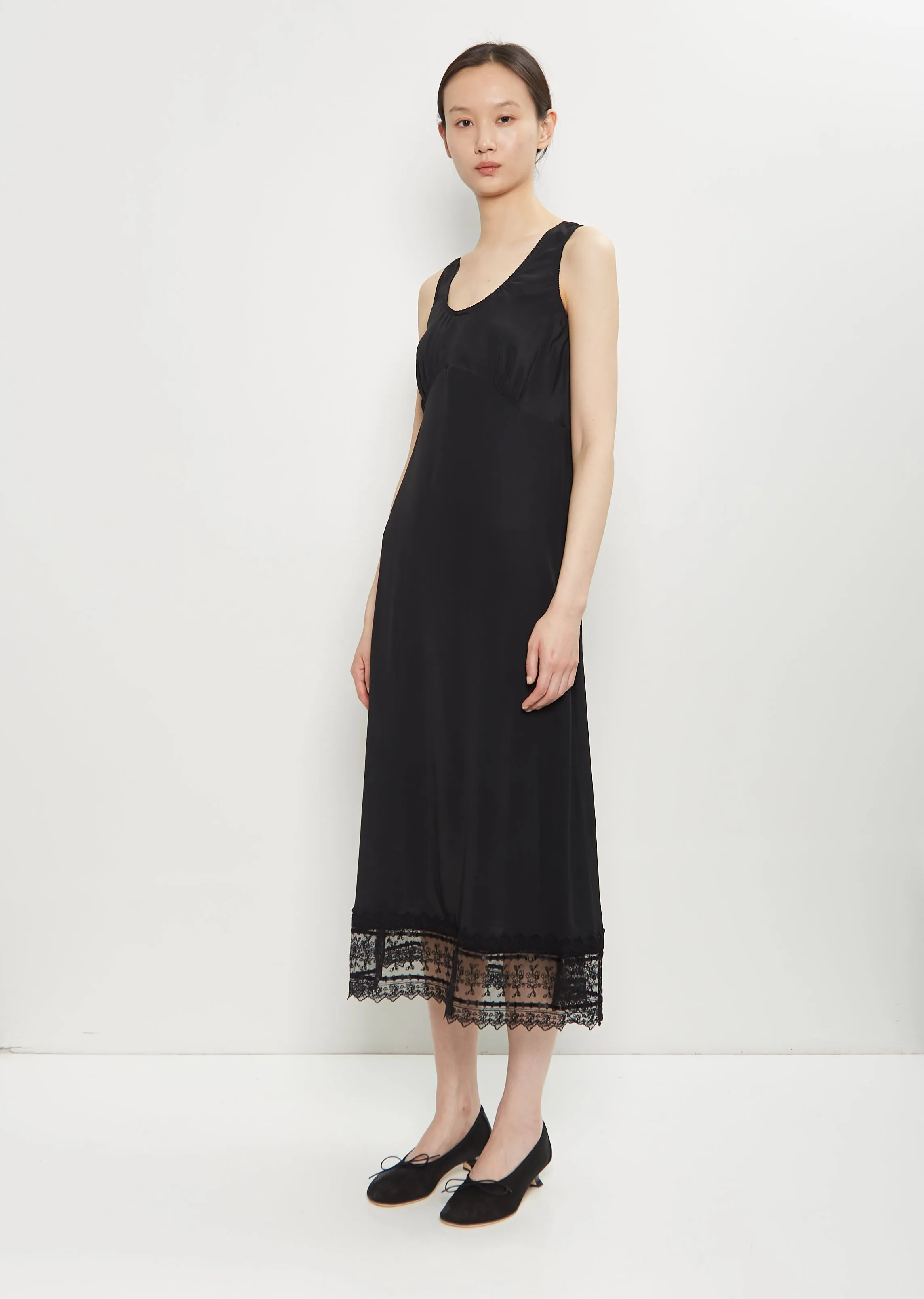 Satin Lace Trim Slip Dress sold by La Garconne product image thumbnail 4