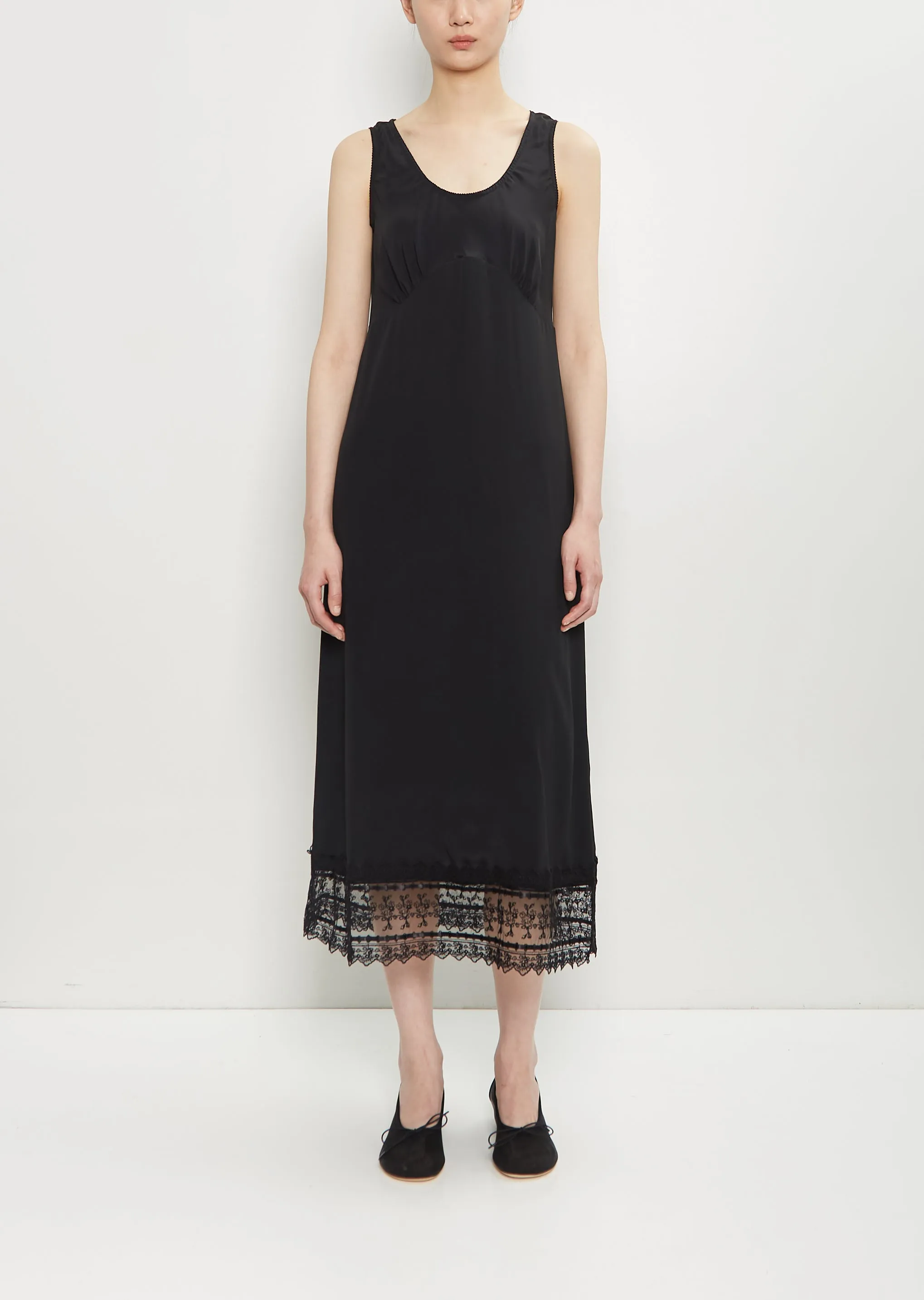 Satin Lace Trim Slip Dress sold by La Garconne