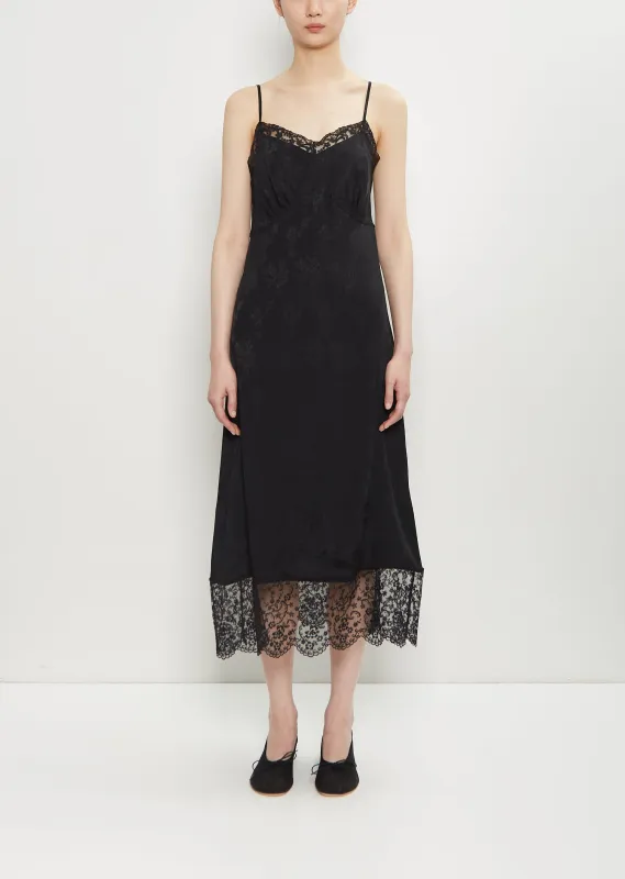 Brocade Lace Trim Slip Dress sold by La Garconne