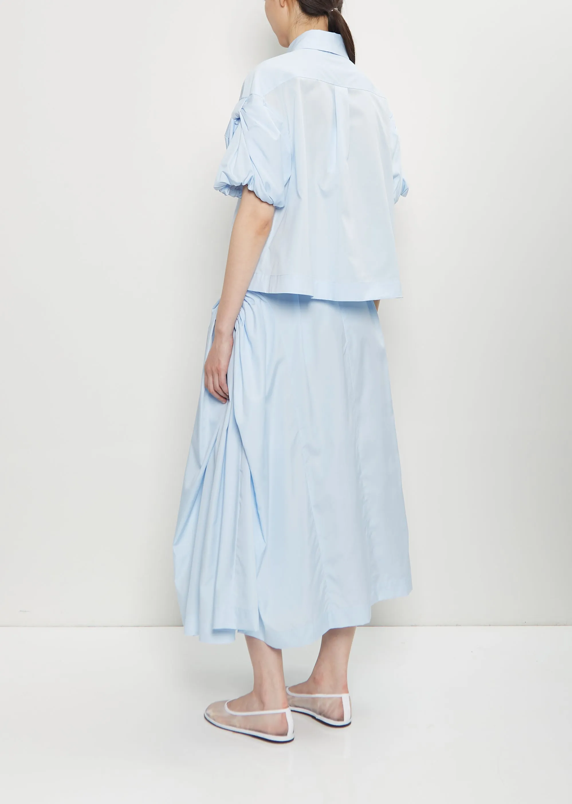 Cotton Bow Sleeve Cropped Shirt sold by La Garconne product image thumbnail 3