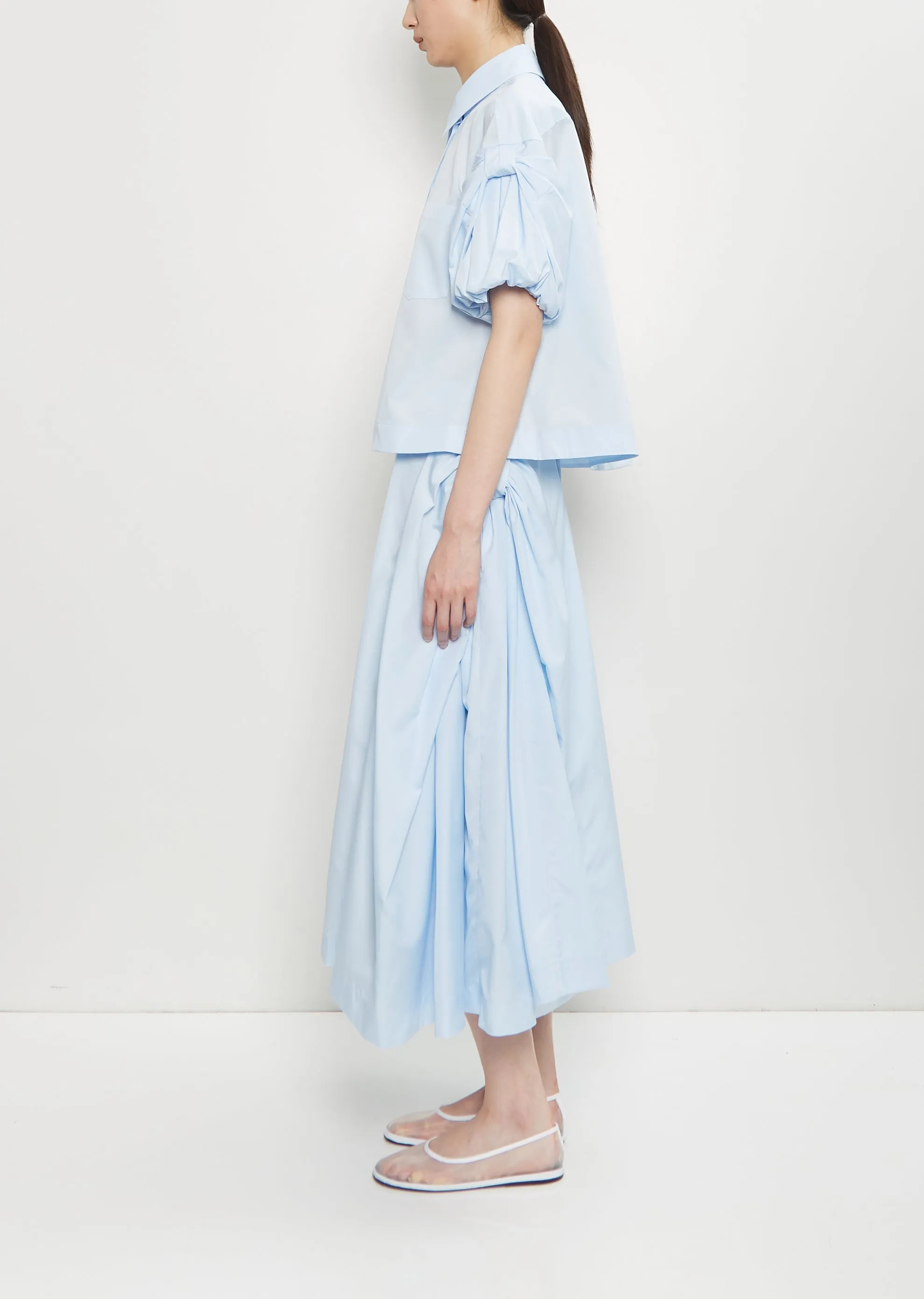 Cotton Bow Sleeve Cropped Shirt sold by La Garconne product image thumbnail 2