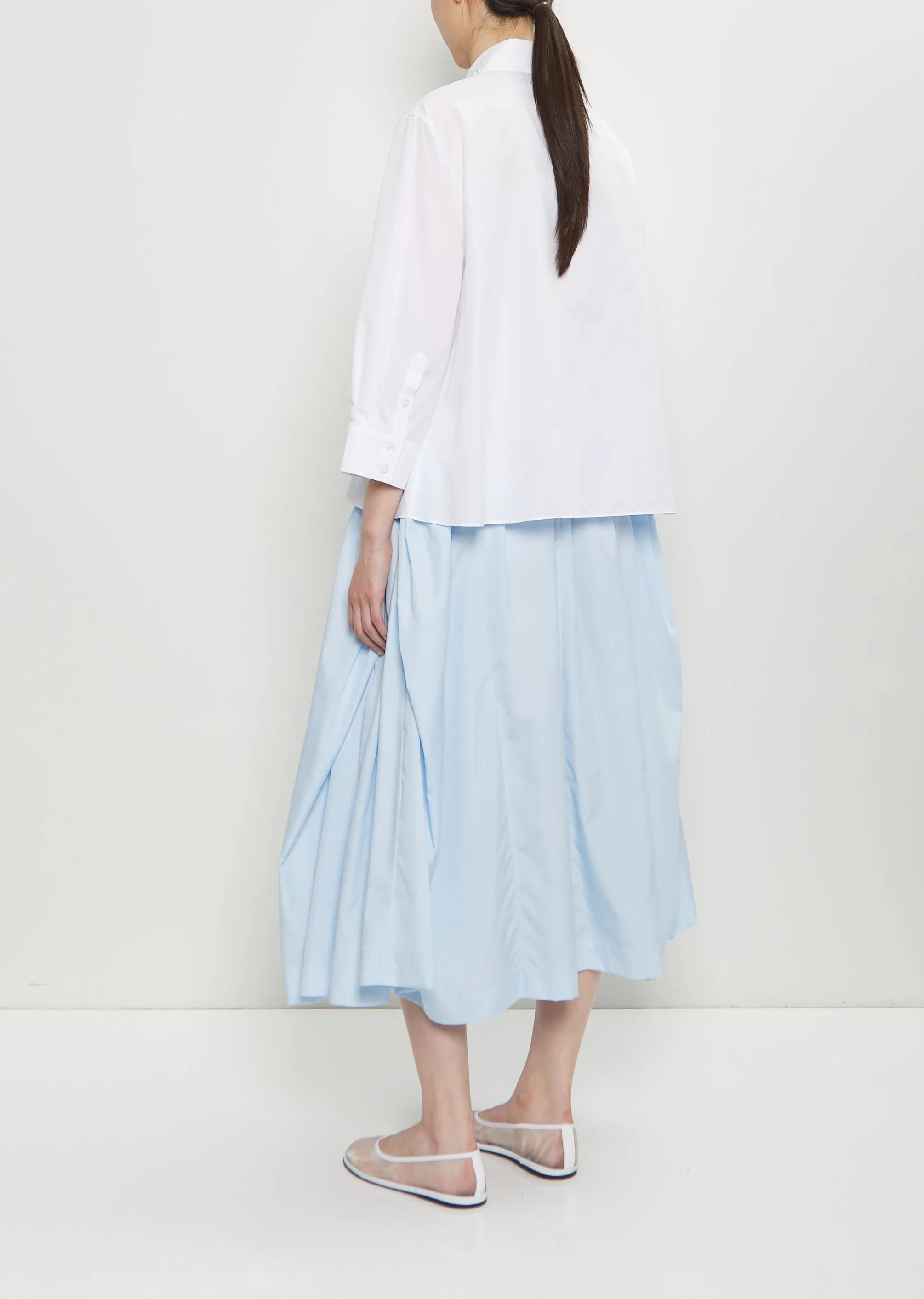 Cotton Embellished Cropped Shirt — White sold by La Garconne product image thumbnail 3