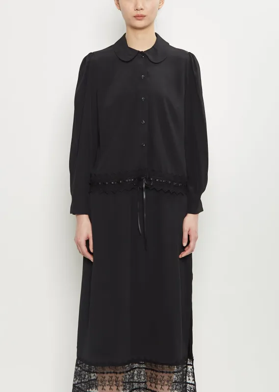 Silk Ribbon Trim Blouse sold by La Garconne