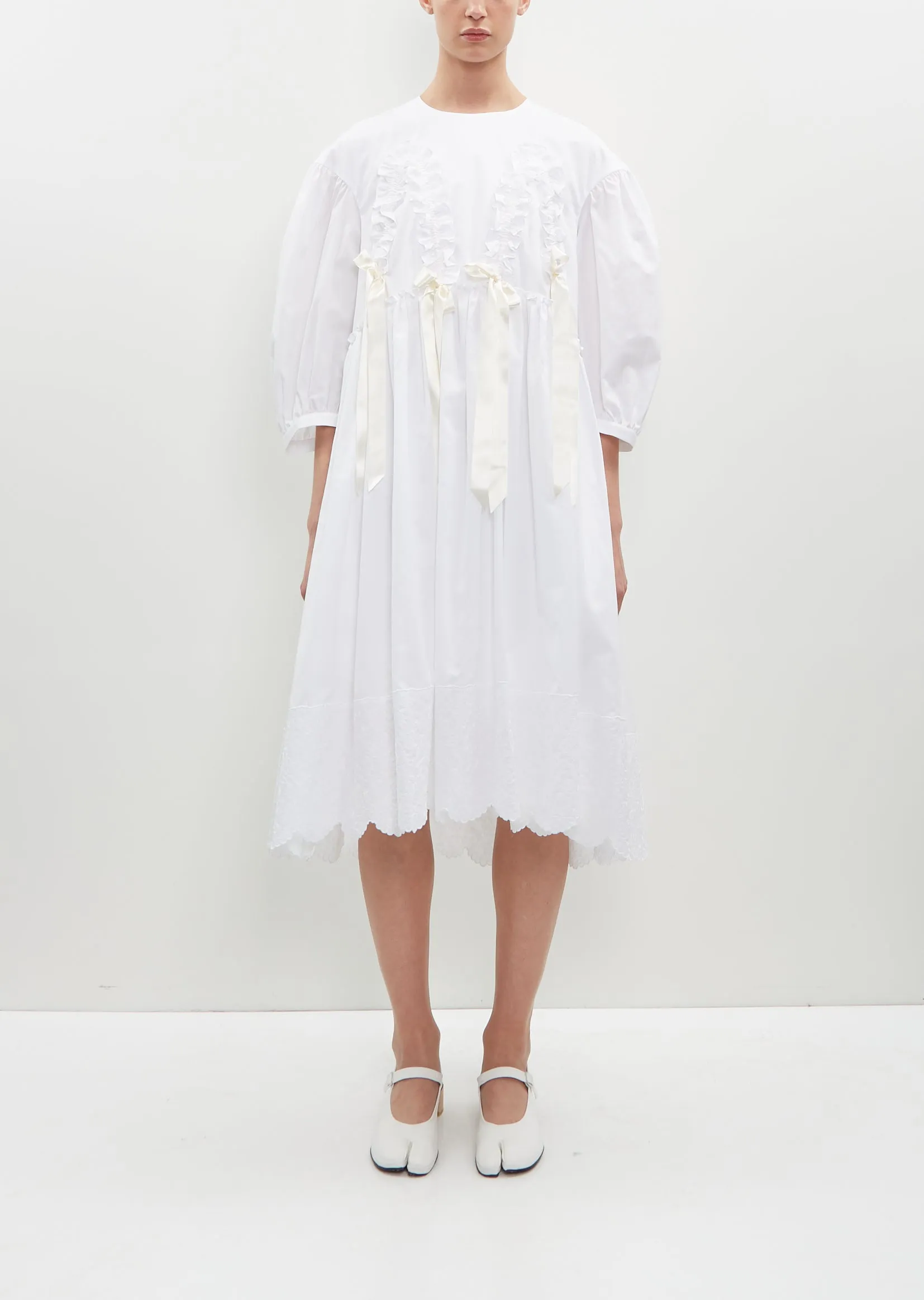 Puff Sleeve Cotton Smock Dress sold by La Garconne