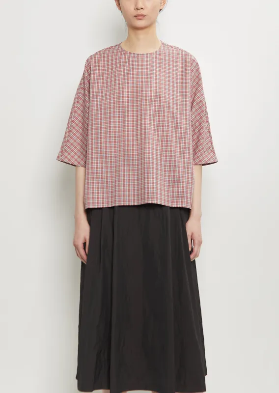 Cotton Plaid Boxy Top sold by La Garconne