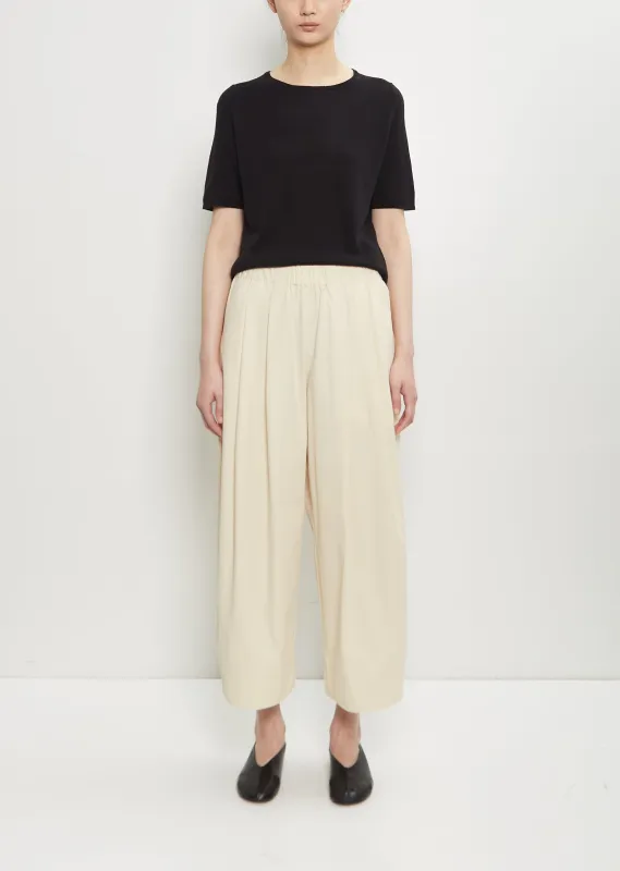 Cotton Pleated Wide Pull On Pant sold by La Garconne