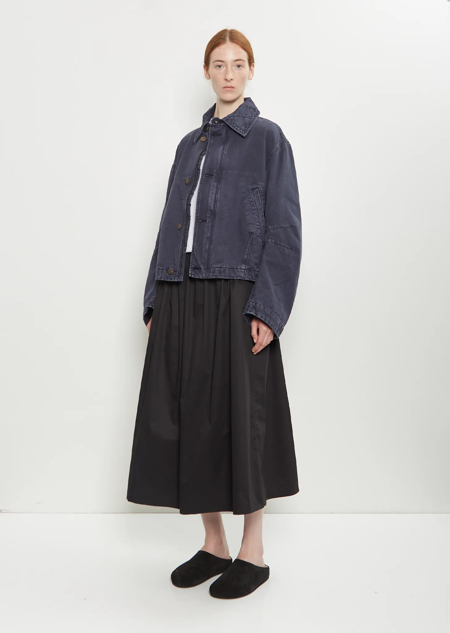 Washed Denim Flight Jacket sold by La Garconne product image thumbnail 4