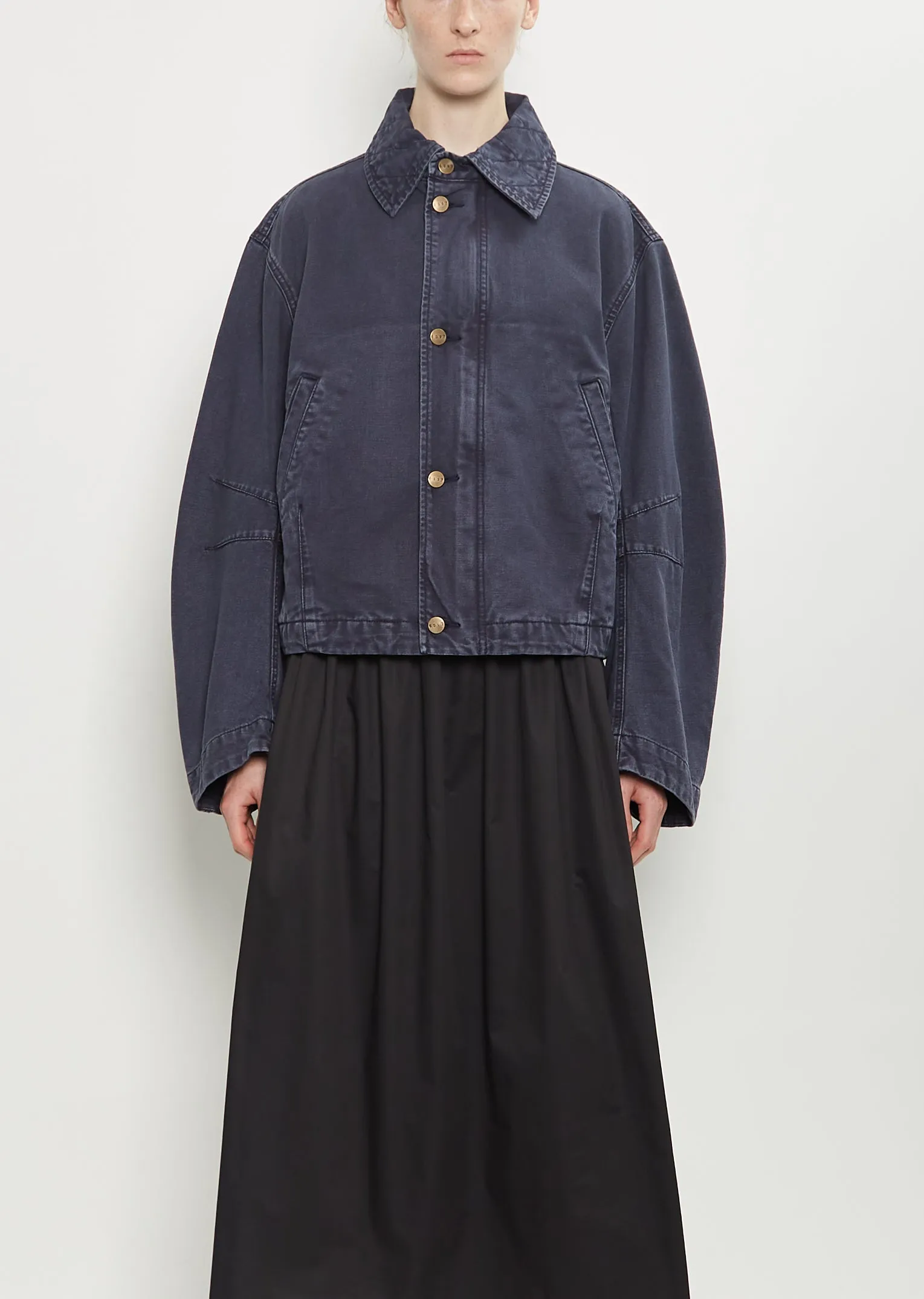 Washed Denim Flight Jacket sold by La Garconne