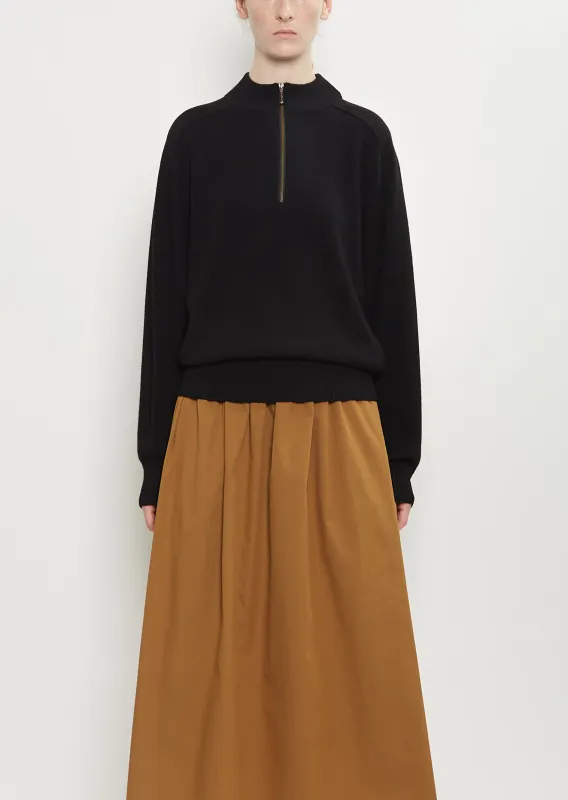 Cashmere Wool Half Zip Sweater sold by La Garconne