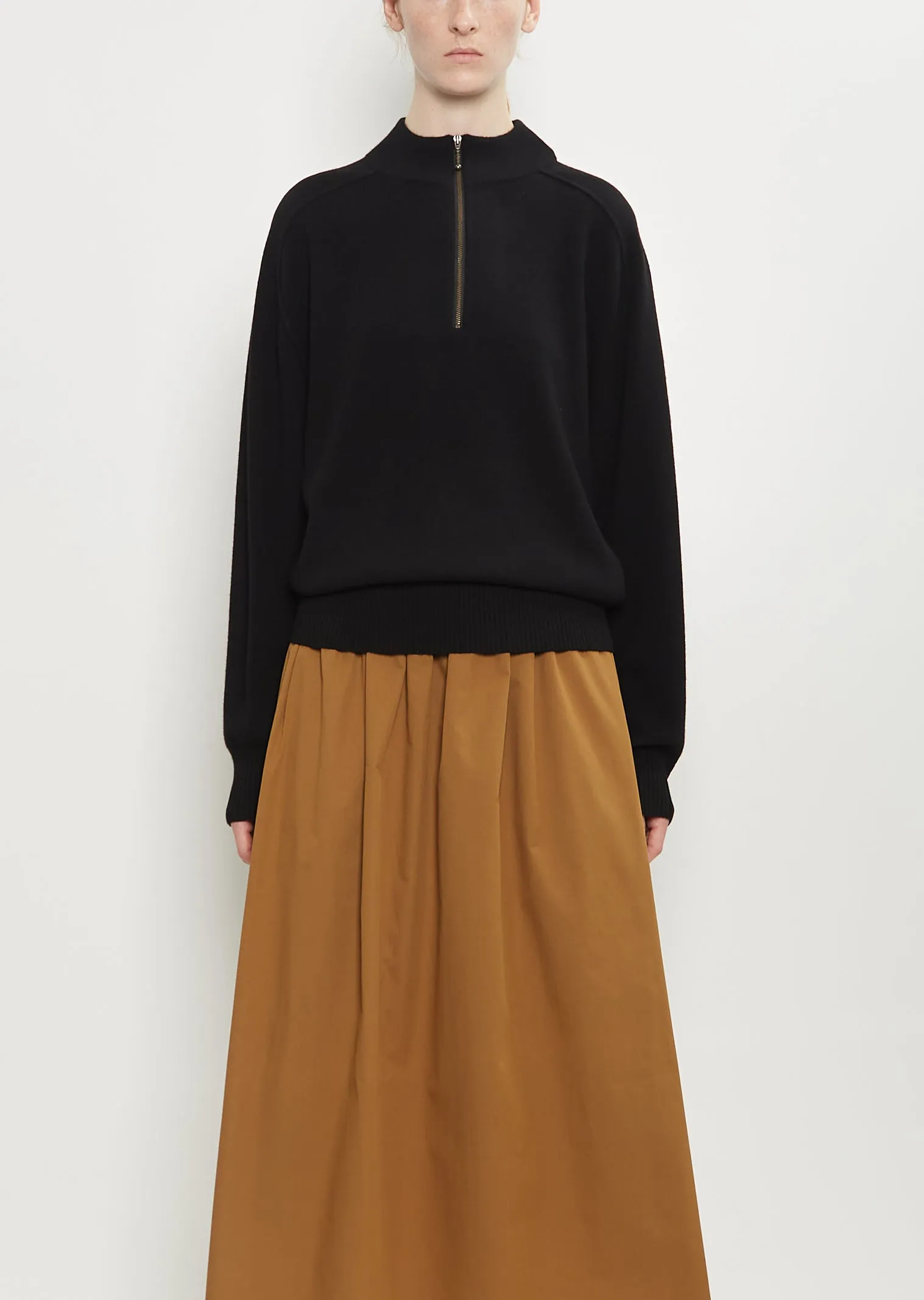 Cashmere Wool Half Zip Sweater sold by La Garconne