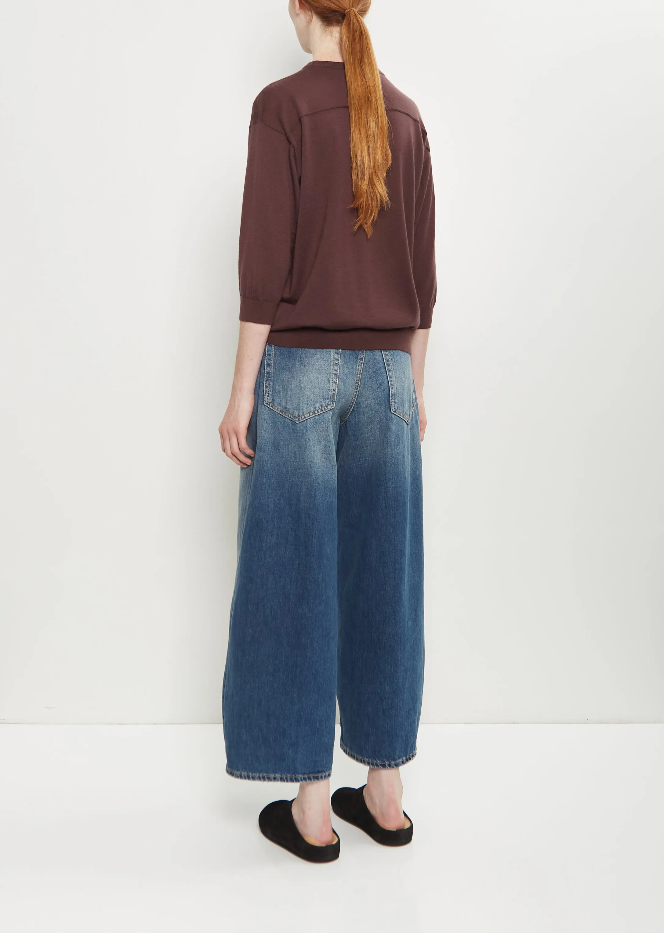 Cashmere Wool Elbow Crew — Espresso sold by La Garconne product image thumbnail 3