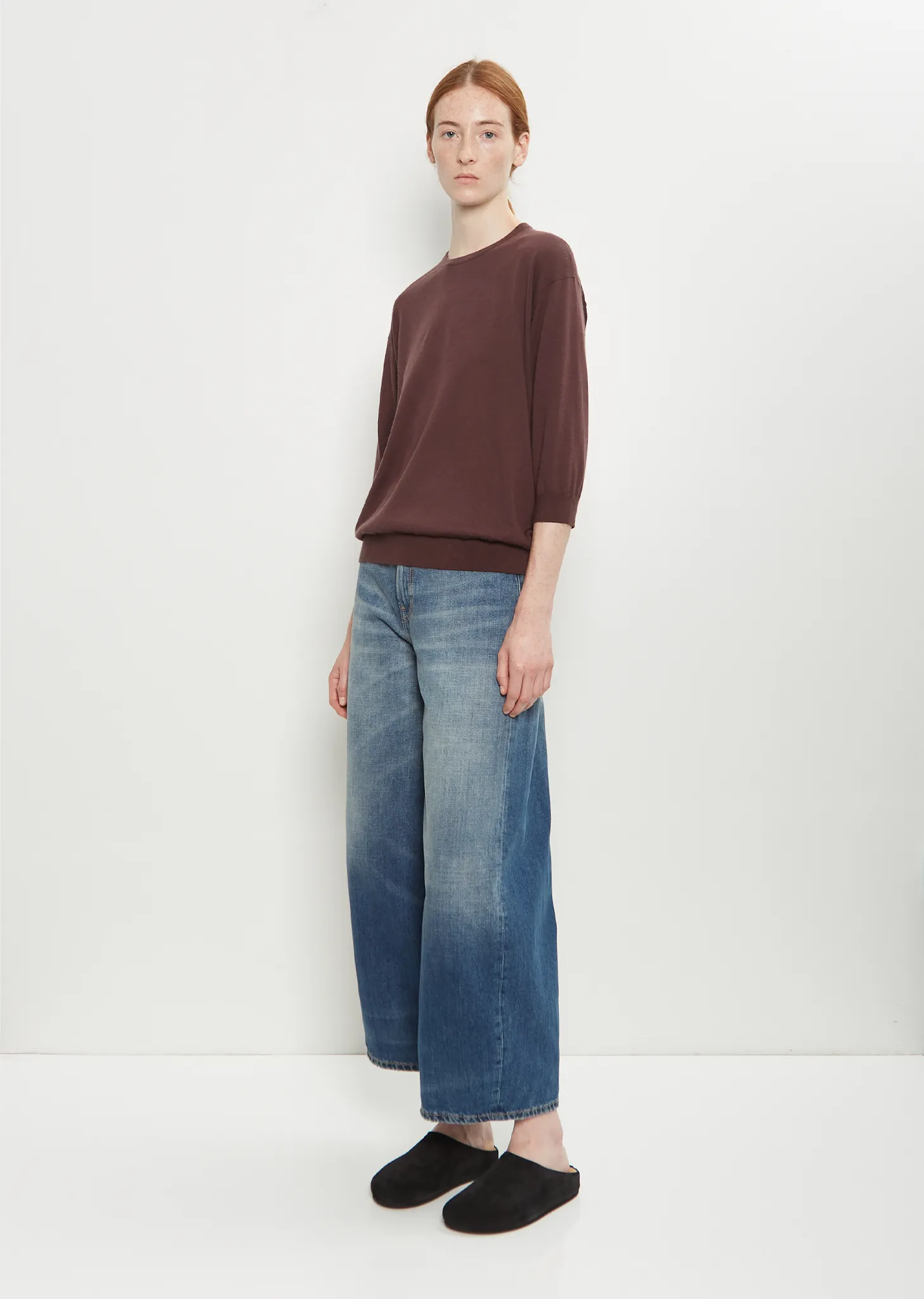 Cashmere Wool Elbow Crew — Espresso sold by La Garconne product image thumbnail 4