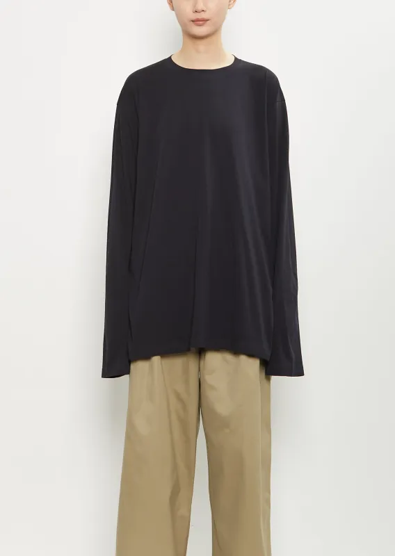 Toledo Cotton Long Sleeve T-Shirt — Black sold by La Garconne