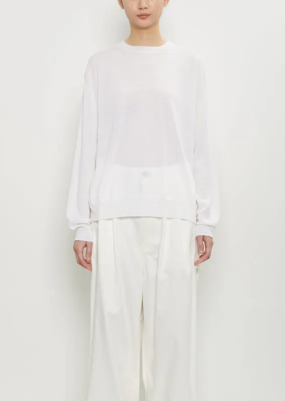 Muscat Wool Crewneck Pullover — Off White sold by La Garconne