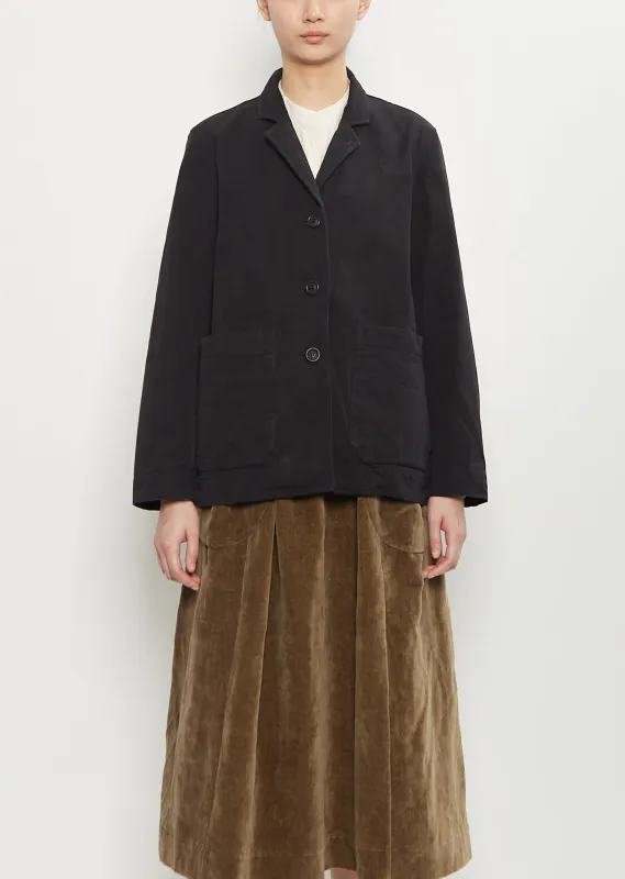 Workwear Puddy Cotton Jacket — Pitch Black sold by La Garconne