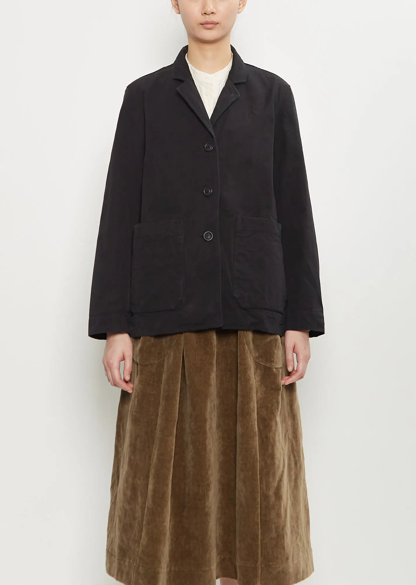 Workwear Puddy Cotton Jacket — Pitch Black sold by La Garconne