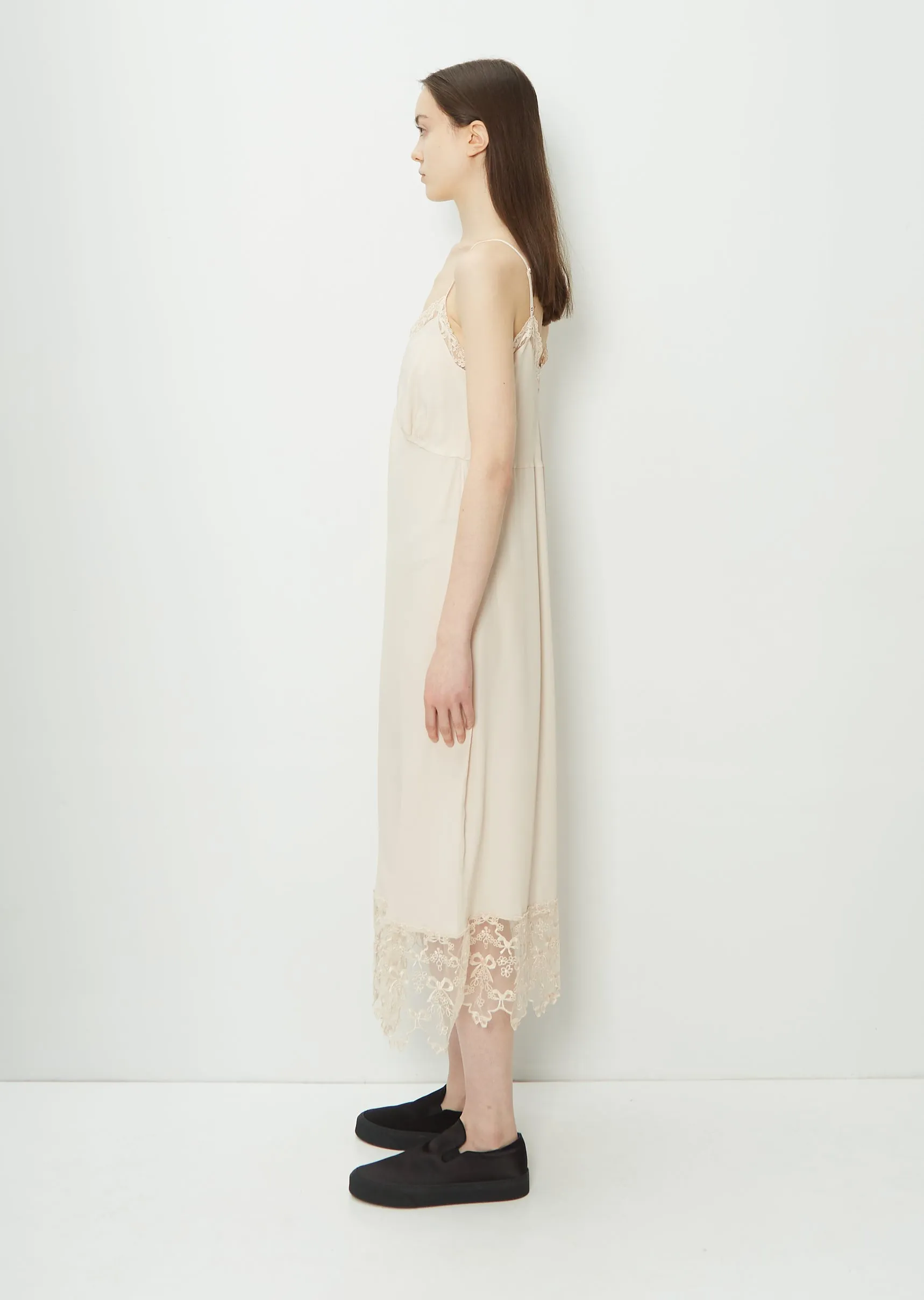 Lace Trim Slip Dress — Nude sold by La Garconne product image thumbnail 2
