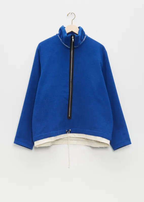Loden Wool Fleece Anorak — Blue sold by La Garconne
