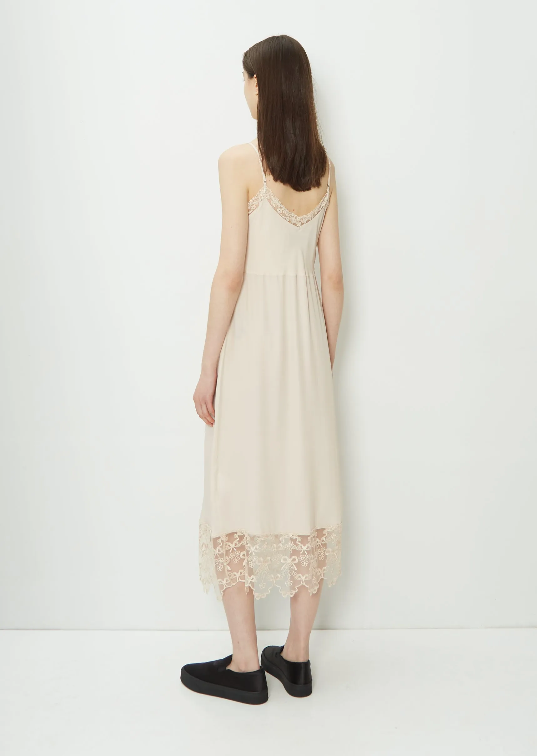 Lace Trim Slip Dress — Nude sold by La Garconne product image thumbnail 3