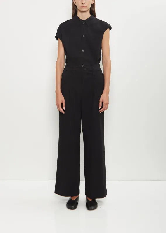 Washi Paper Wide Leg Pants — Black sold by La Garconne