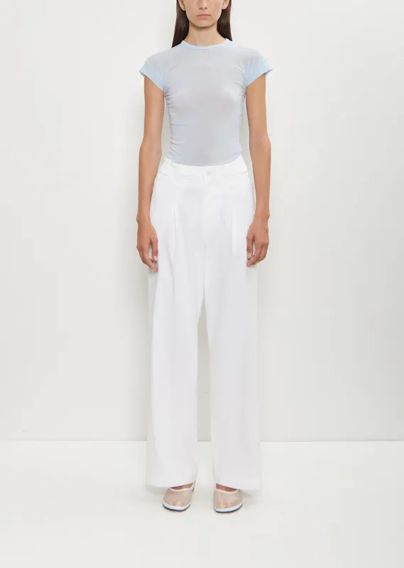 Washi Paper Wide Leg Pants — White sold by La Garconne