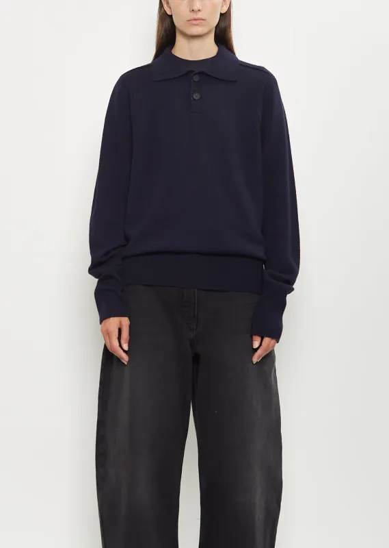 Sark Merino Wool Polo Shirt Jumper sold by La Garconne