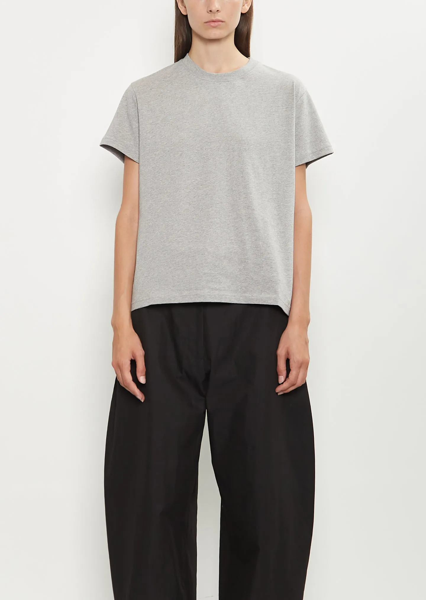 Marine Cotton Tee — Grey Marl sold by La Garconne