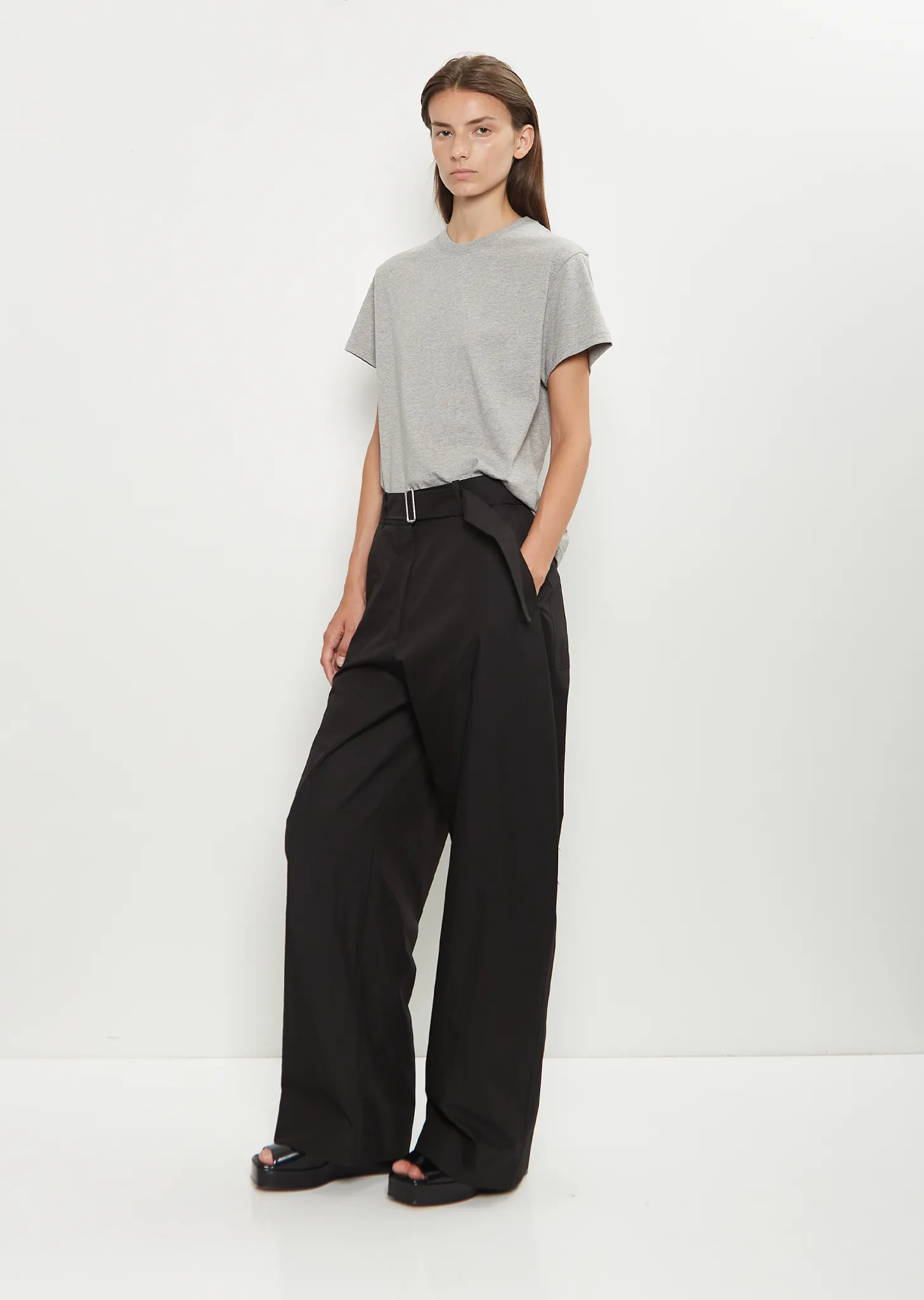 Marine Cotton Tee — Grey Marl sold by La Garconne product image thumbnail 4