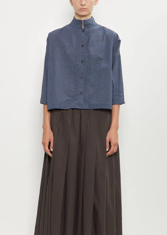 Claudia Cotton Shirt — Micro Check sold by La Garconne