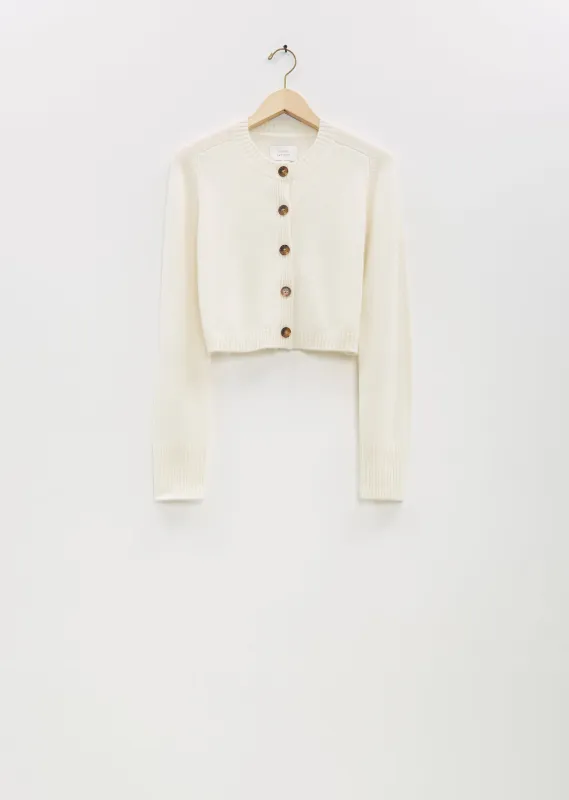 Zephir Cashmere Cropped Cardigan — Ivory sold by La Garconne