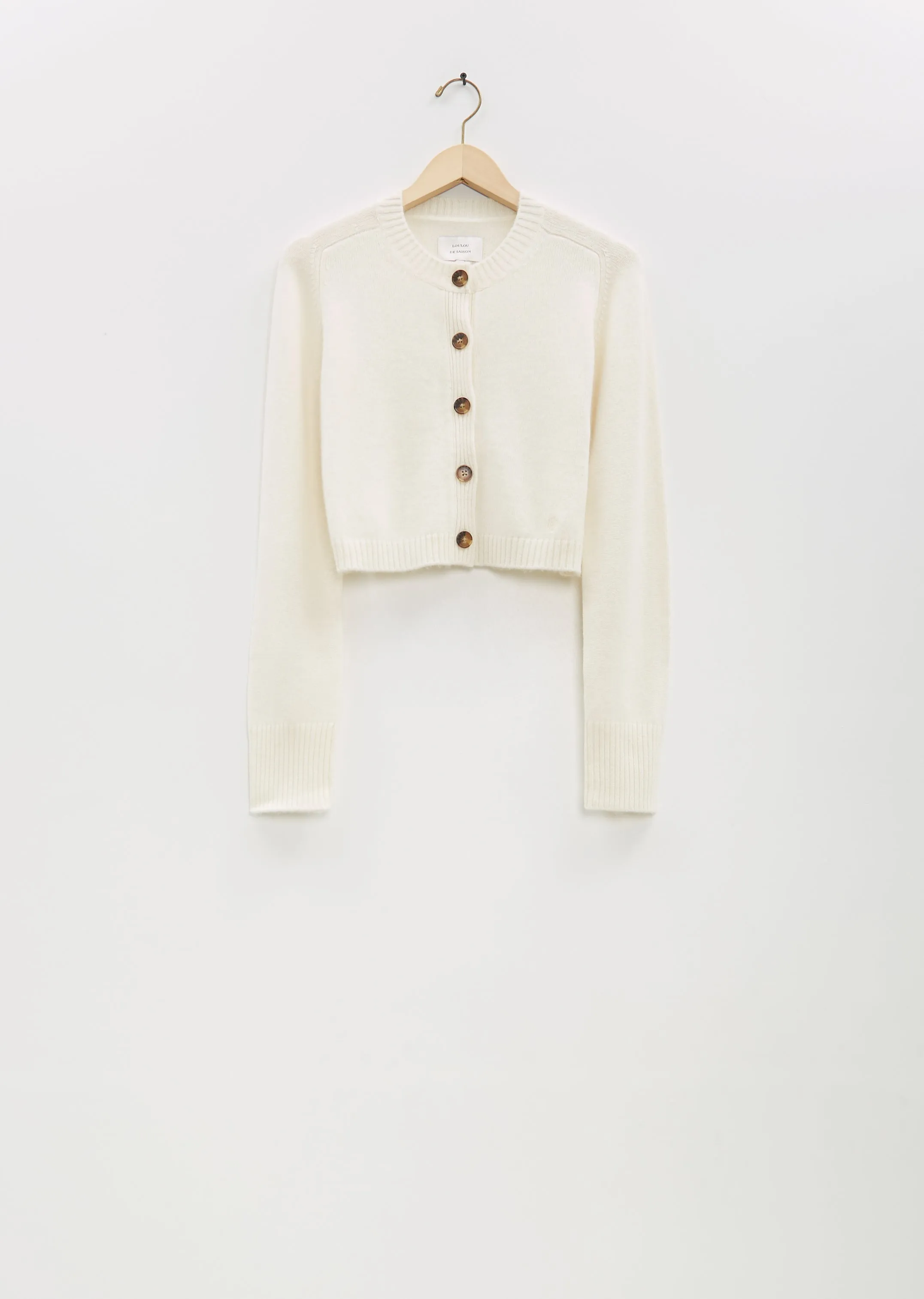 Zephir Cashmere Cropped Cardigan — Ivory sold by La Garconne