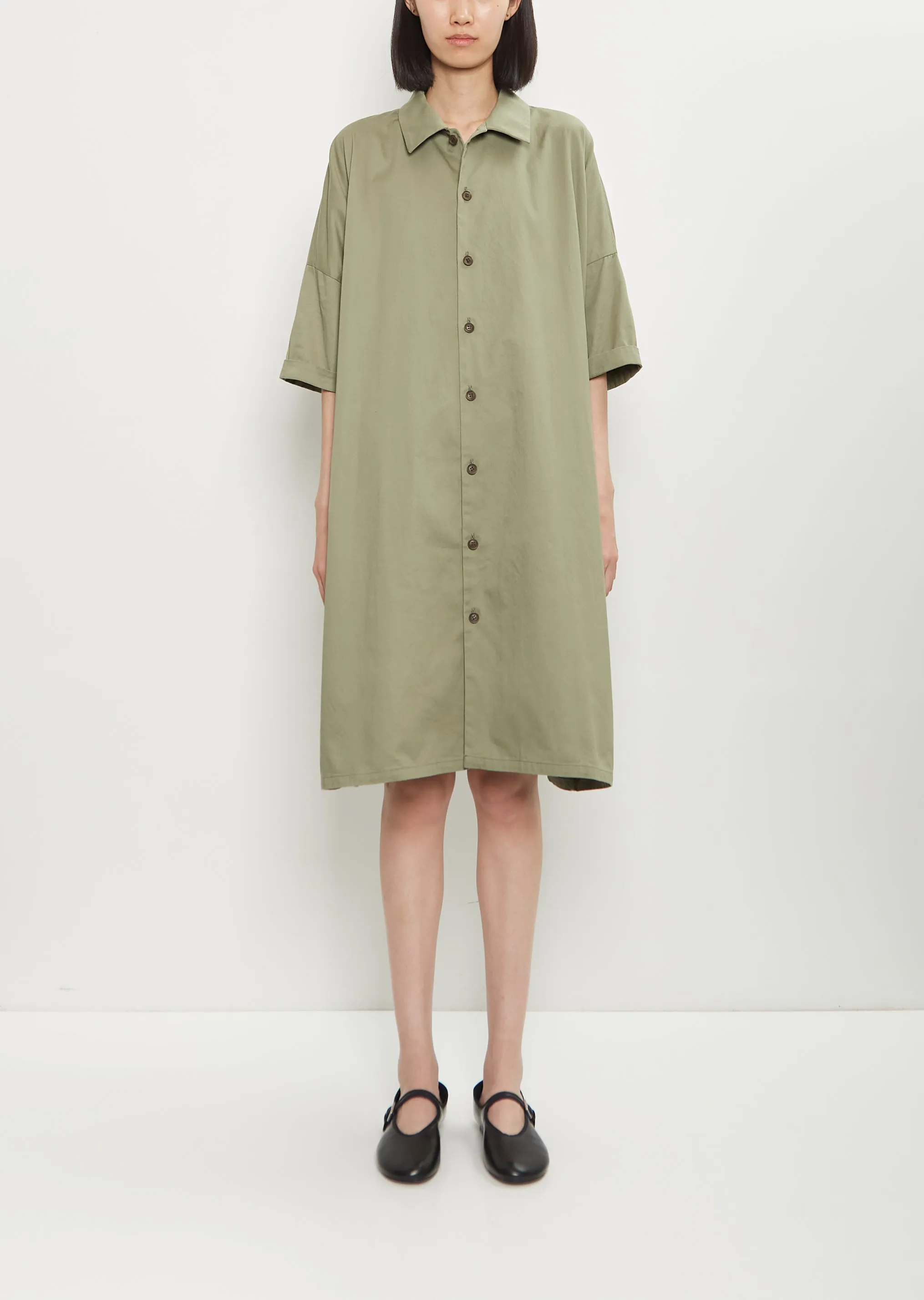 Half Sleeve Dress — Khaki sold by La Garconne