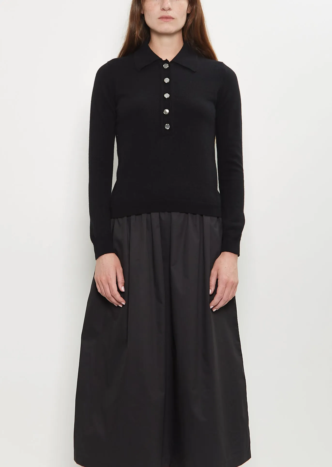 Anella Cashmere Polo Shirt sold by La Garconne