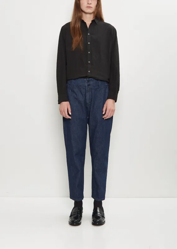 Natural Denim Tapered Pants — Indigo sold by La Garconne
